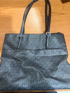 Michael Kors Black Logo Monogram Tote
